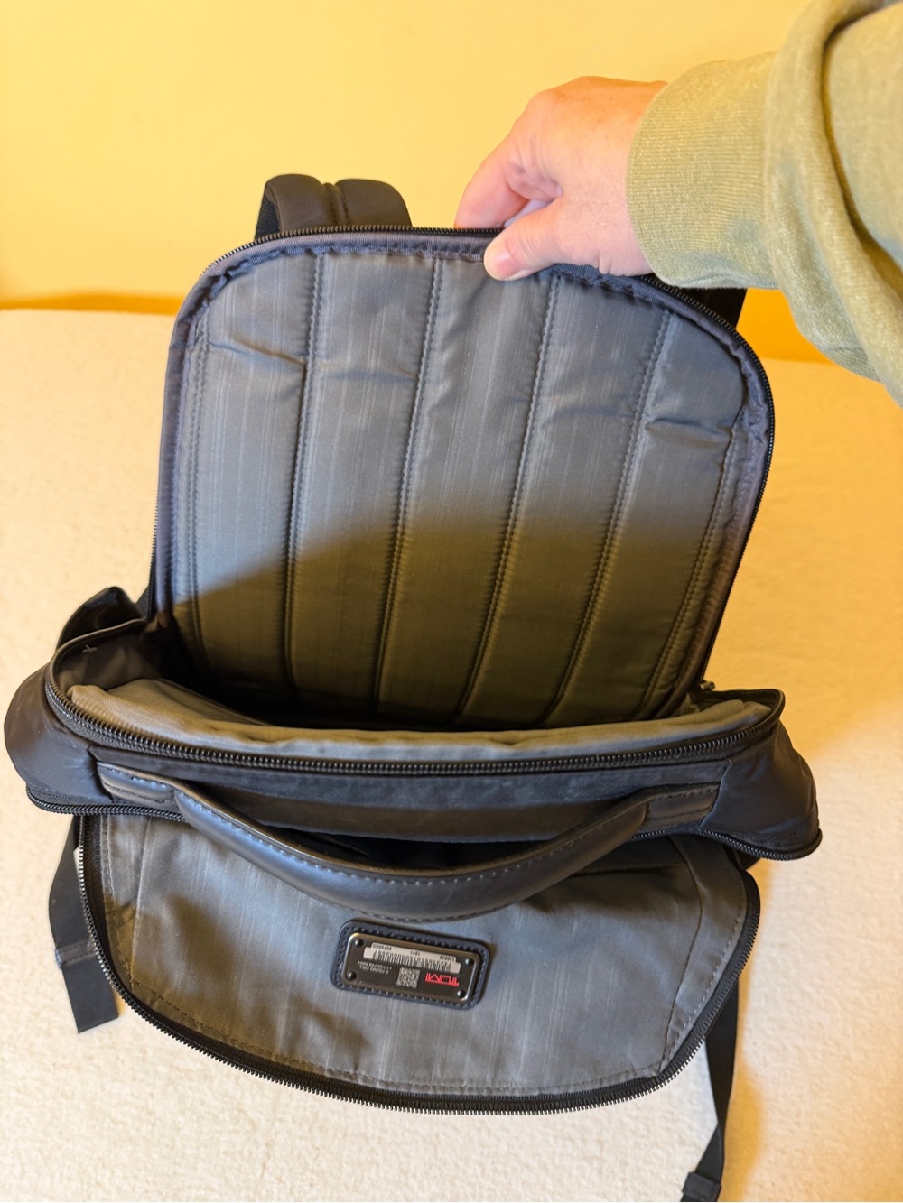 TUMI 66780D0 Black Nylon Laptop Backpack Business Travel Work Bag - Picture 12 of 13
